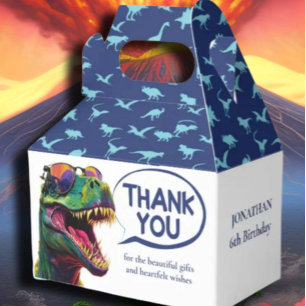 BLUE Dinosaurs Party Supplies Favor Boxes