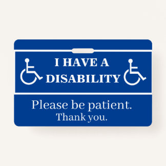 Blue Disability Badge 