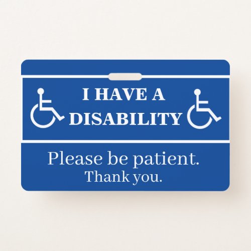 Blue Disability Badge 