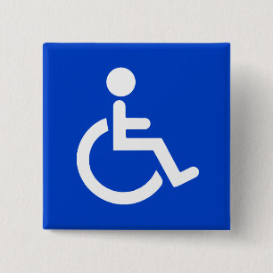 Blue disabled symbol button