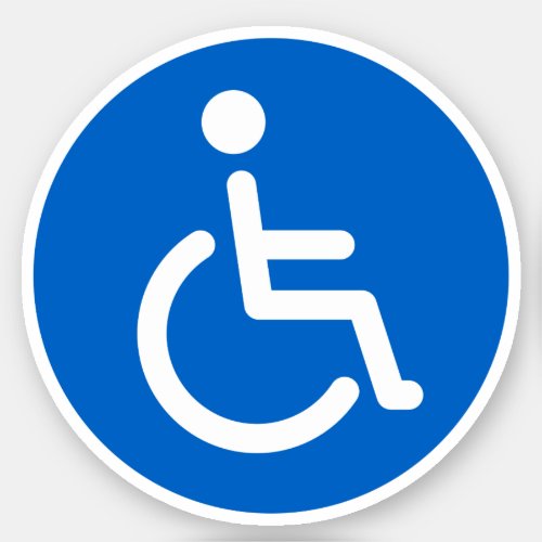 Blue disabled symbol round stickers