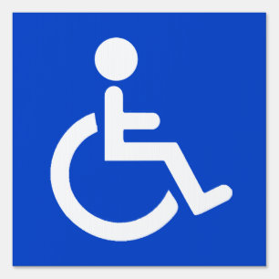 Blue disabled symbol sign