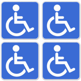 Blue disabled symbol sticker