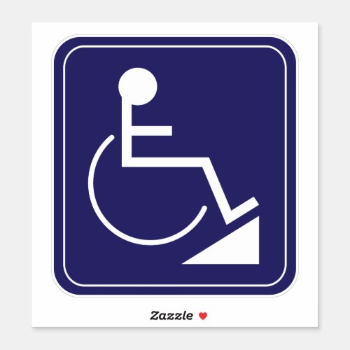 Blue Disabled Wheelchair Ramp Sticker