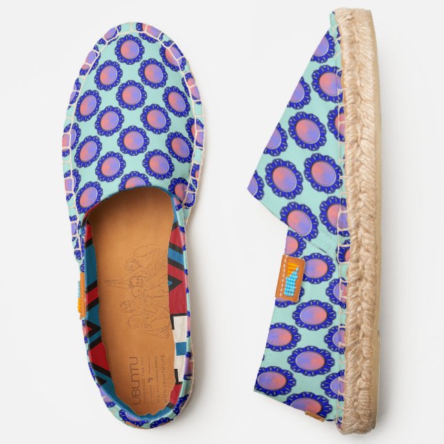 Blue Disc Ribbon by Kenneth Yoncich Espadrilles (Side)