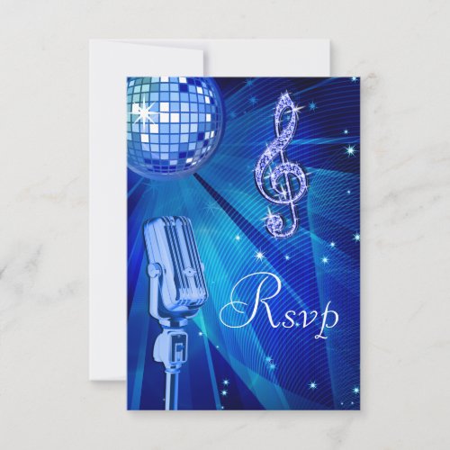 Blue Disco Ball  Retro Microphone RSVP