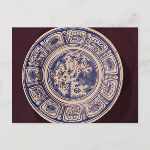Blue dish deriving from a late Ming Export Postcard