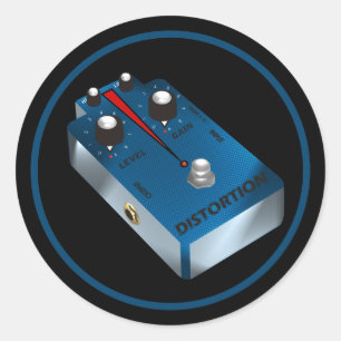 Blue Distortion Classic Round Sticker