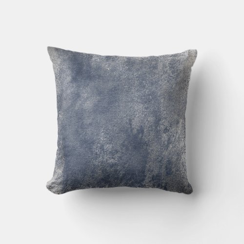 Blue Distressed Grungy Silver Cement Gray Vip Throw Pillow