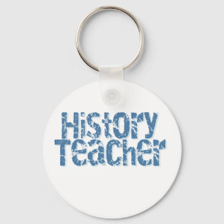 Blue Distressed History Teacher Keychain