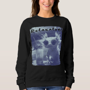 Blue Distressed Relaxalotl Axolotl Sweatshirt