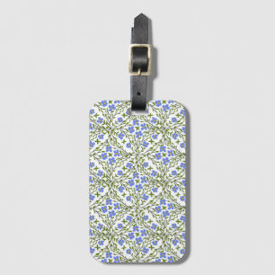 Blue Ditsy Floral Luggage Tag