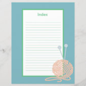 Blue Divider Page - Knitting Pattern Binder Insert (Back)