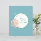 Blue Divider Page - Knitting Pattern Binder Insert (Standing Front)