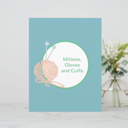 Blue Divider Page - Knitting Pattern Binder Insert (Standing Front)