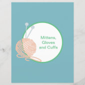 Blue Divider Page - Knitting Pattern Binder Insert (Front)