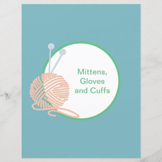 Blue Divider Page - Knitting Pattern Binder Insert (Front)