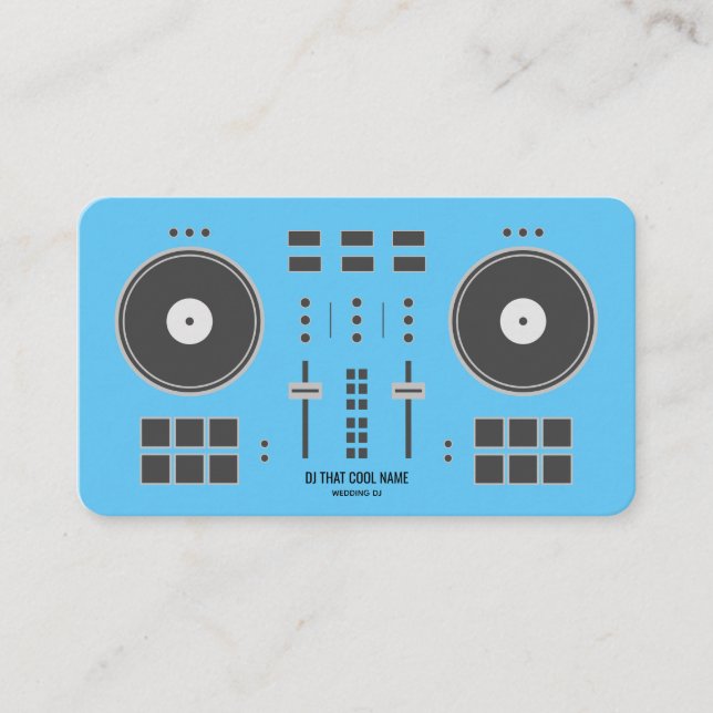 Blue DJ Controller Business Card (Front)
