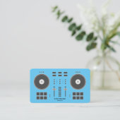 Blue DJ Controller Business Card (Standing Front)