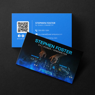 Blue DJs Signer Musician Deejay Music Producer Business Card