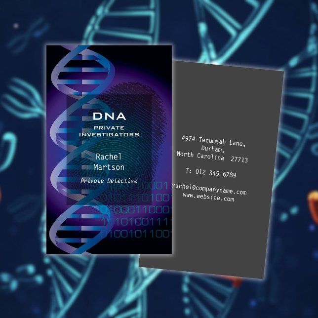 Blue DNA Fingerprint Science Investigation Business Card (Blue DNA Fingerprint Science Investigation Business Card)