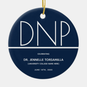 Blue DNP degree Graduation Ceramic Ornament