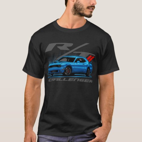 Blue Dodge Challenger RT T_Shirt