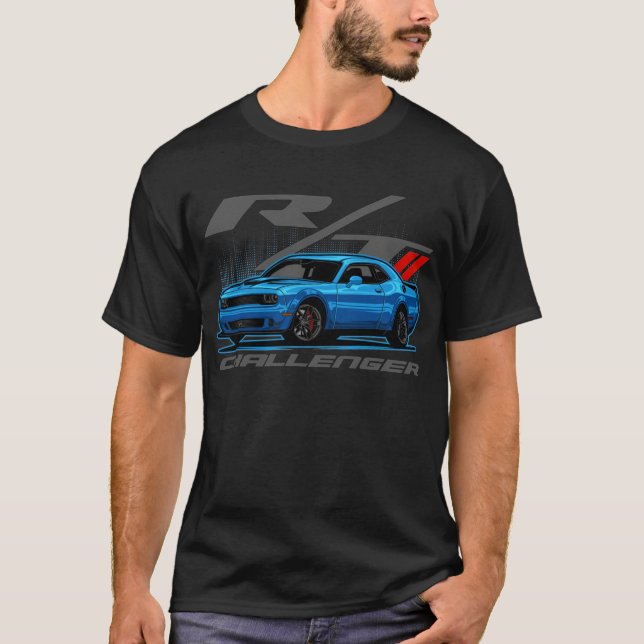 Blue Dodge Challenger RT T-Shirt (Front)