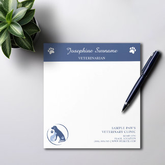 Blue Dog And Cat Logo With Custom Text Vet Clinic Notepad