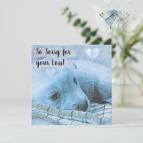 Blue Dog and Heart Card