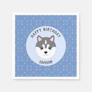 Blue Dog Birthday Party Napkins