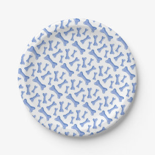Blue Dog Bone Pattern Puppy Party Pet Theme Party Paper Plates