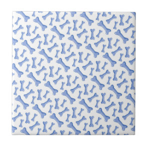 Blue Dog Bones Cute Puppy Pattern Animal Lover Ceramic Tile