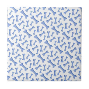 Blue Dog Bones Cute Puppy Pattern Animal Lover Ceramic Tile
