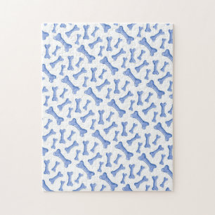 Blue Dog Bones Delicate Cute Puppies Animal Lover Jigsaw Puzzle