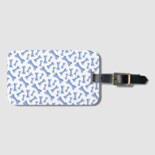 Blue Dog Bones Delicate Cute Puppies Animal Lover Luggage Tag