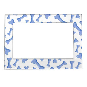 Blue Dog Bones Delicate Cute Puppies Animal Lover Magnetic Frame