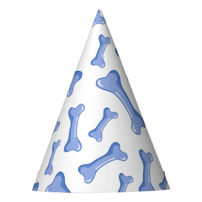 Blue Dog Bones Delicate Cute Puppies Animal Lover Party Hat (Front)