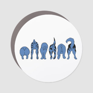 Blue Dog Butts Car Magnet