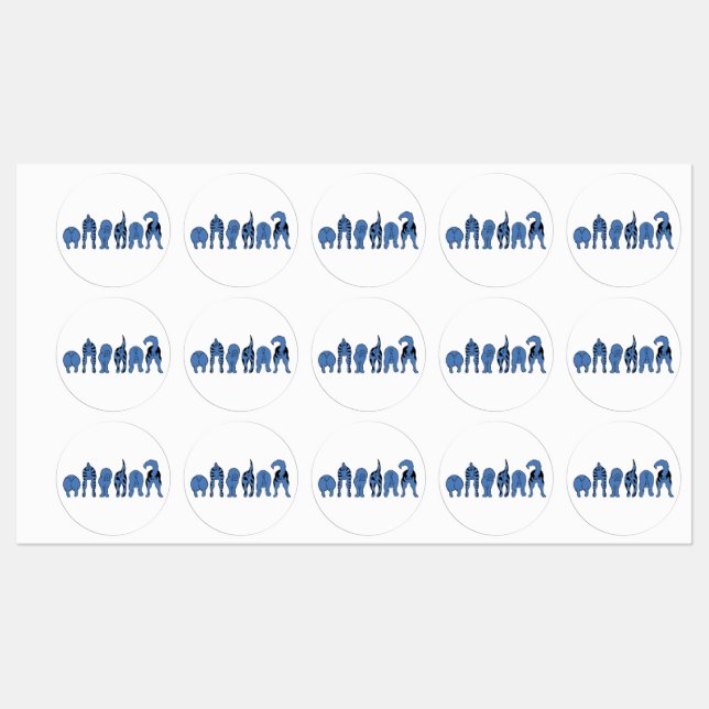 Blue Dog Butts Labels (Sheet)
