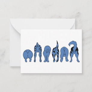Blue Dog Butts Note Card