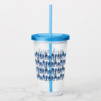 Blue Dog Butts Pattern Acrylic Tumbler