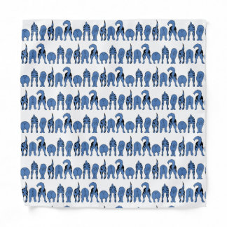 Blue Dog Butts Pattern Bandana