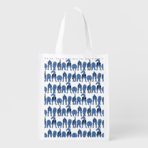 Blue Dog Butts Pattern Grocery Bag