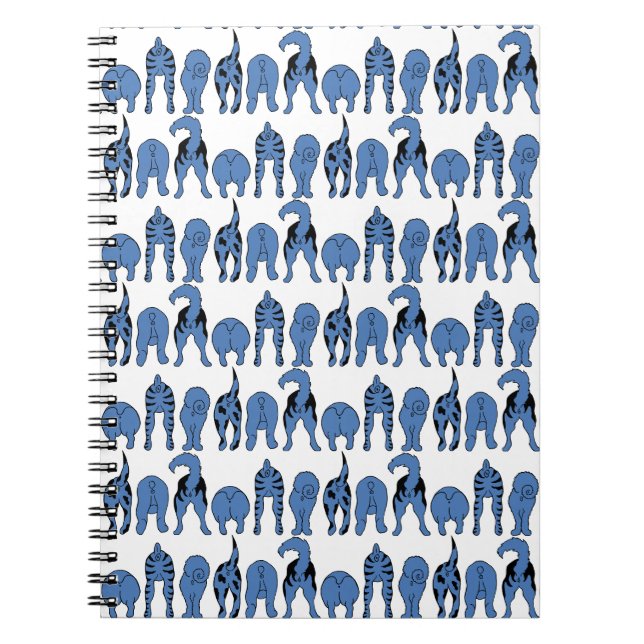 Blue Dog Butts Pattern Notebook (Front)