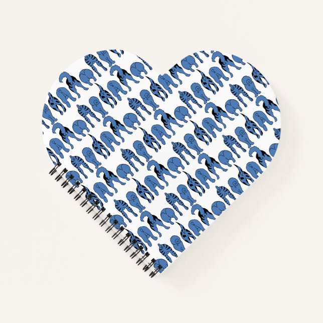 Blue Dog Butts Pattern Notebook (Front)