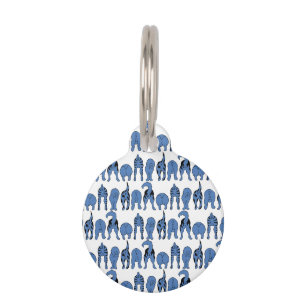 Blue Dog Butts Pattern Pet ID Tag