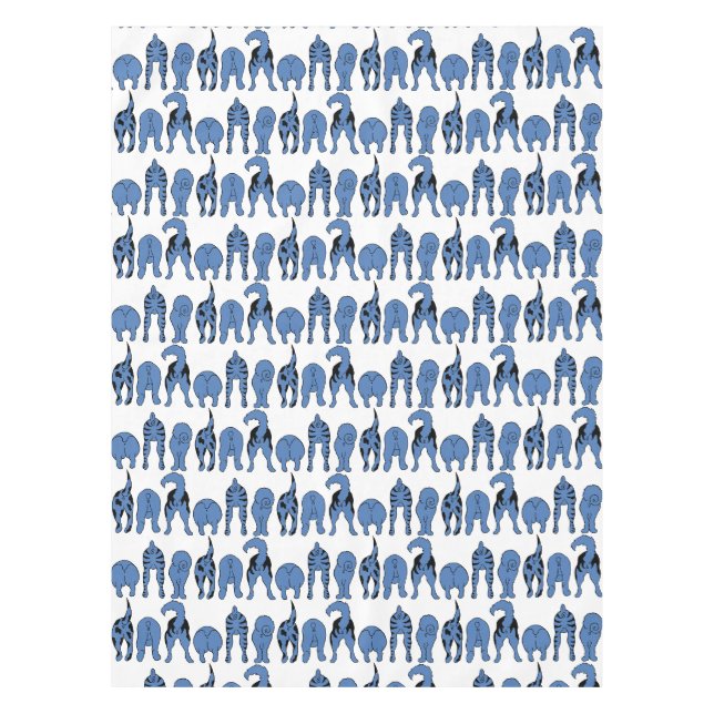 Blue Dog Butts Pattern Tablecloth (Front)