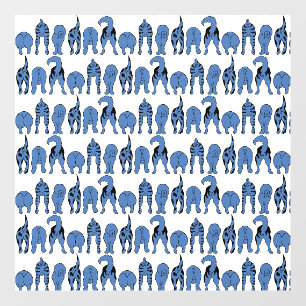 Blue Dog Butts Pattern Wall Decal