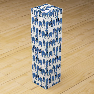 Blue Dog Butts Pattern Wine Box